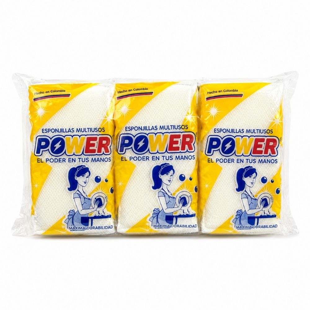 ESPONJA MALLA POWER X2 PAQUETE X12