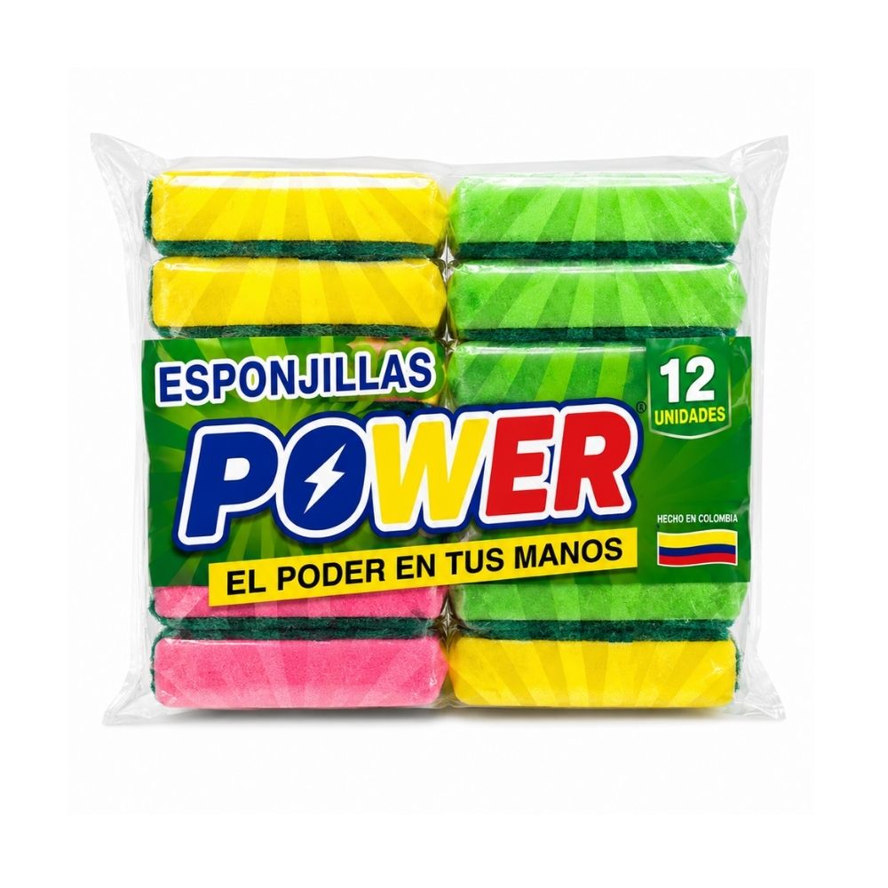ESPONJA COLORES 1A PAQUETE X12