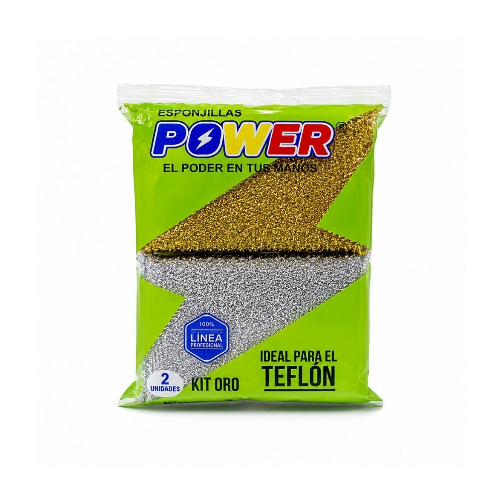 KIT #1 ESPONJILLA ORO PLATA POWER PAQUETE X2