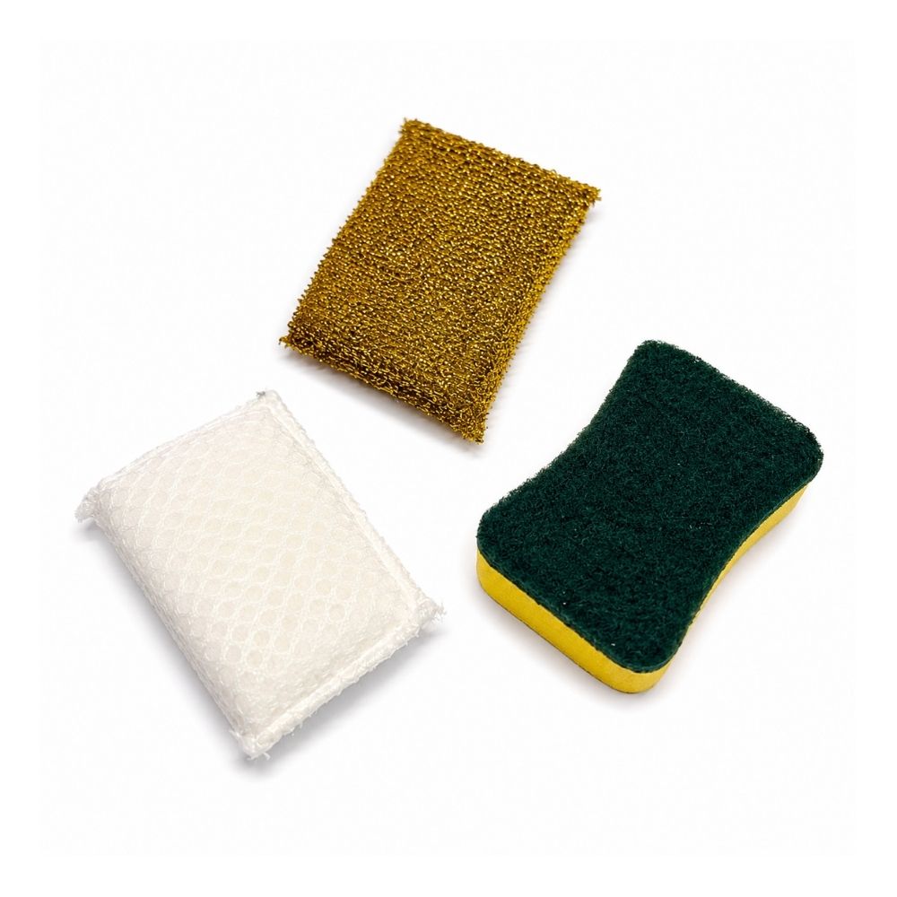 KIT #4 ESPONJILLA MALLA + ESPONJILLA ORO PLATA + ESPONJILLA DOBLE USOS