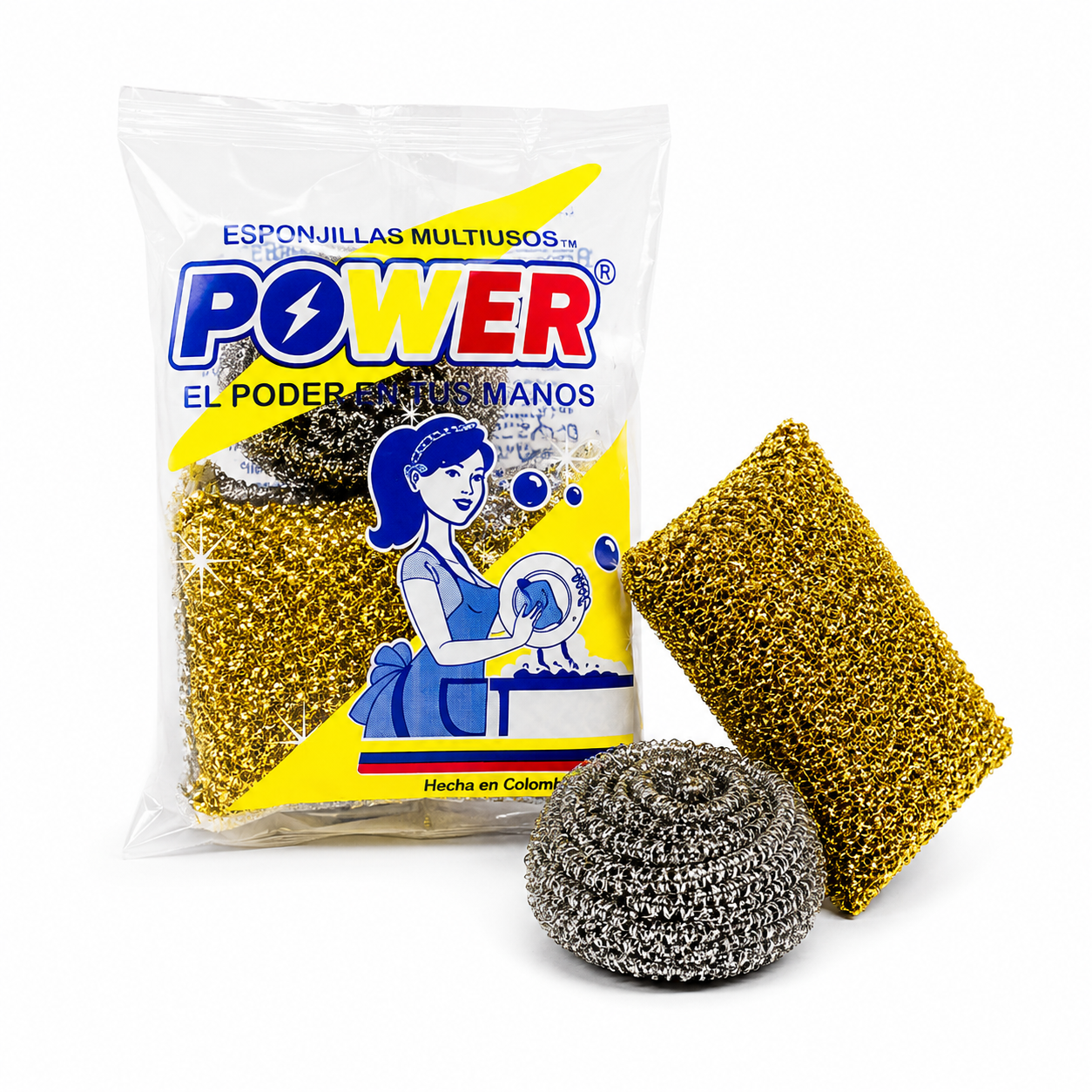 KIT #17 ESPONJA ORO PLATA + ESPONJA INOXIDABLE