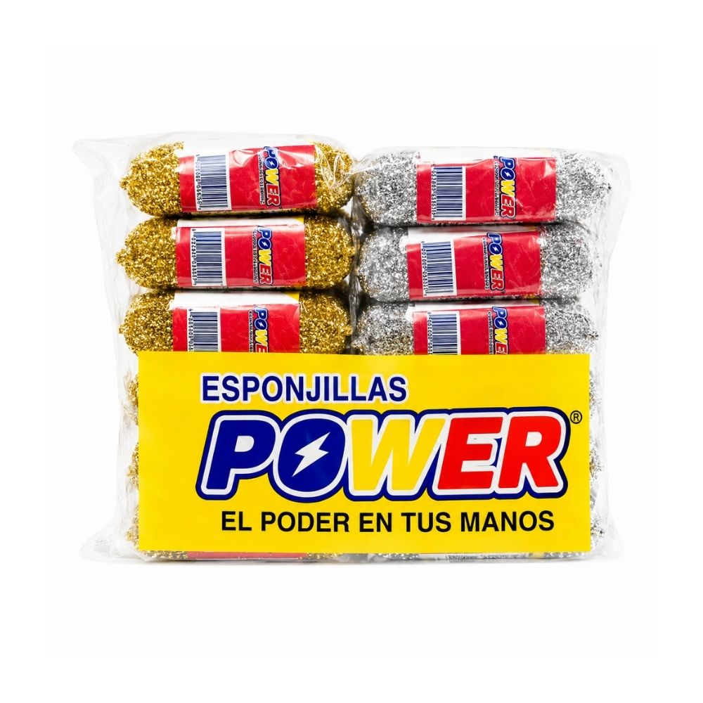 ESPONJA ORO PLATA POWER PAQUETE X12