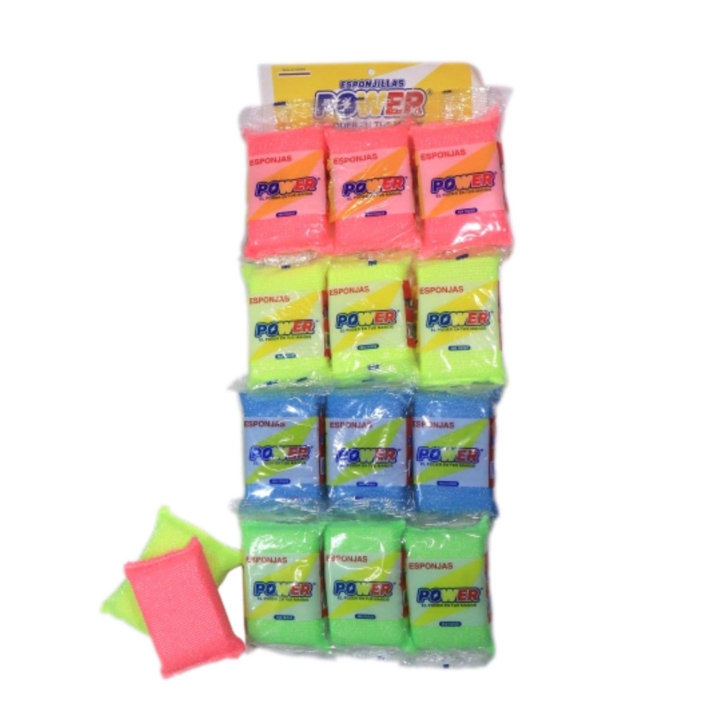 ESPONJILLA COLORES POWER PAQUETE X12 CARTÓN