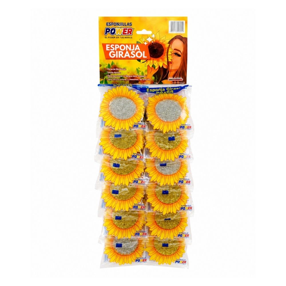 ESPONJA GIRASOL POWER CARTÓN X12