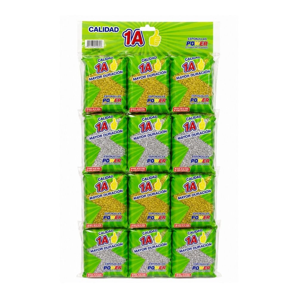 ESPONJILLA ORO PLATA 1A PAQUETE X12 CARTÓN