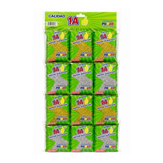 ESPONJILLA ORO PLATA 1A PAQUETE X12 CARTÓN