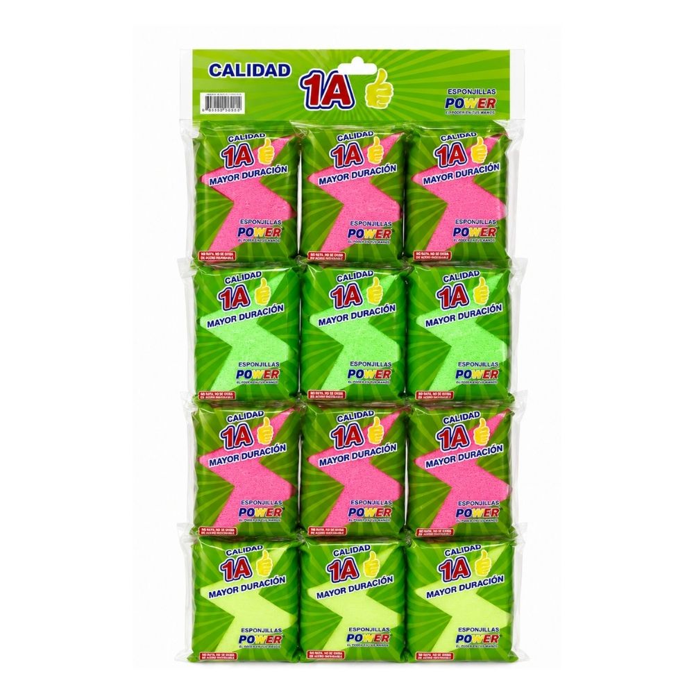 ESPONJILLA COLORES 1A CARTÓN X12