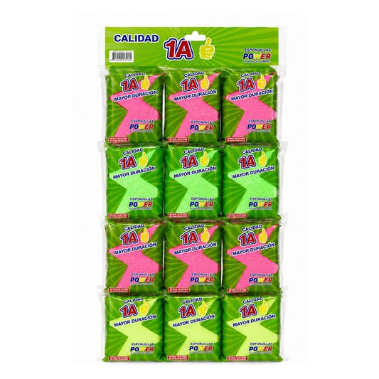 ESPONJA COLORES 1A CARTÓN X12