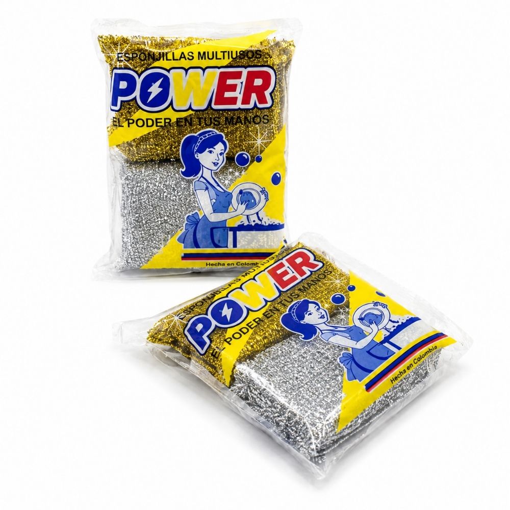 KIT #1 ESPONJILLA ORO PLATA POWER PAQUETE X2